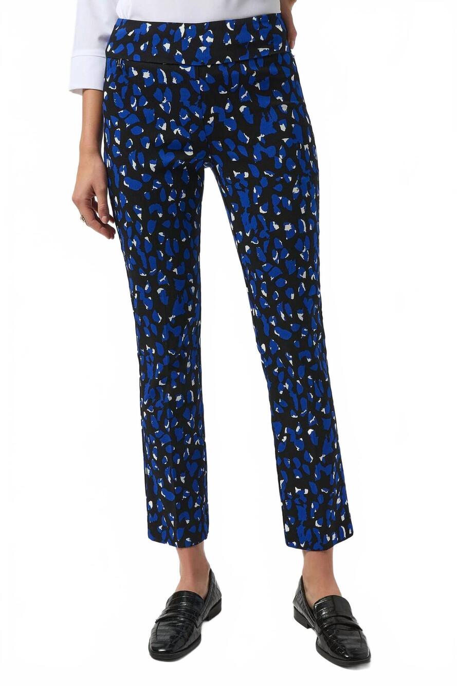 NEW JOSEPH RIBKOFF minka millennium print straight leg pull-on pants in sapphire